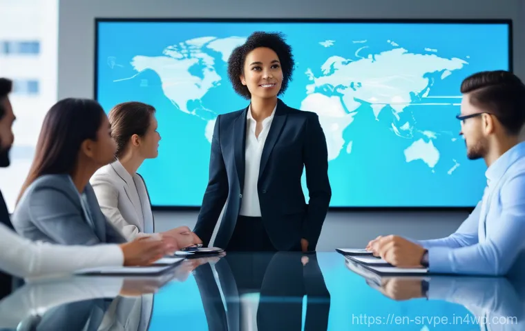 AI 상담사 서비스의 사례 연구 - **Prompt:** A diverse team of business professionals, including men and women of various ethnicities...